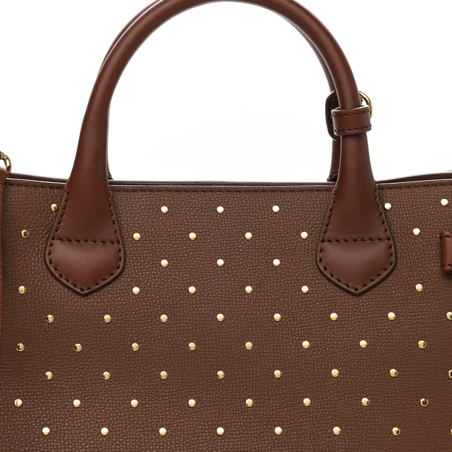 Burberry Grainy Calfskin Studded Medium Banner Tote Tan 7 of 10