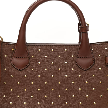 Burberry Grainy Calfskin Studded Medium Banner Tote Tan 7 of 10
