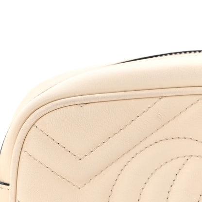 Gucci Calfskin Matelasse Mini GG Marmont Chain Shoulder Bag White 12 of 16