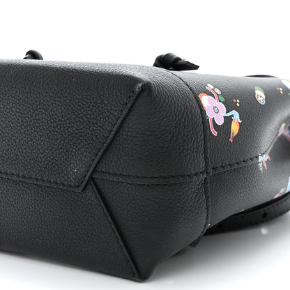 Louis Vuitton Calfskin Flower Lockme Mini Backpack Black Multicolor 10 of 12