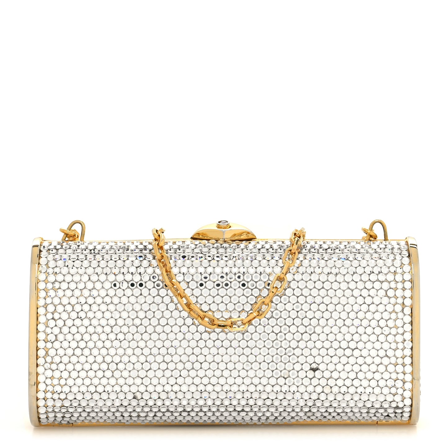 Swarovski Crystal Minaudiere Clutch Gold