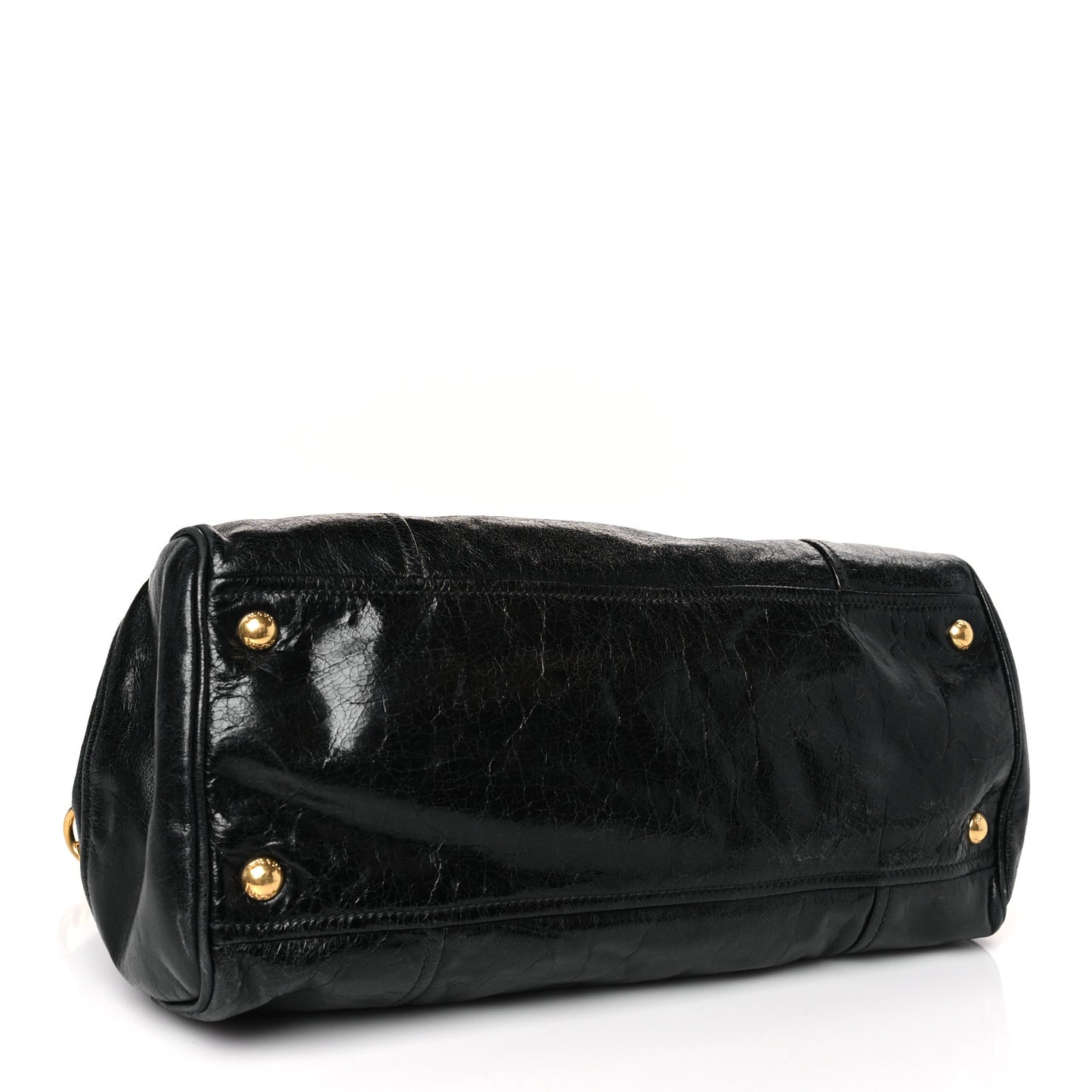 Vitello Shine Shopping Satchel Black
