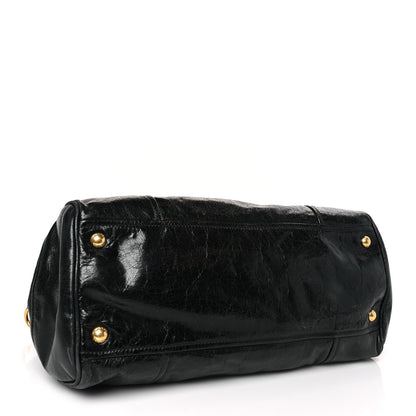 Prada Vitello Shine Shopping Satchel Black 4 of 8