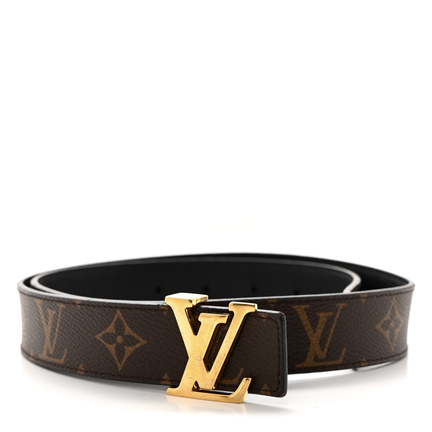 Louis Vuitton Calfskin Monogram 40mm LV Initiales Reversible Belt 80 32 Black 1 of 8