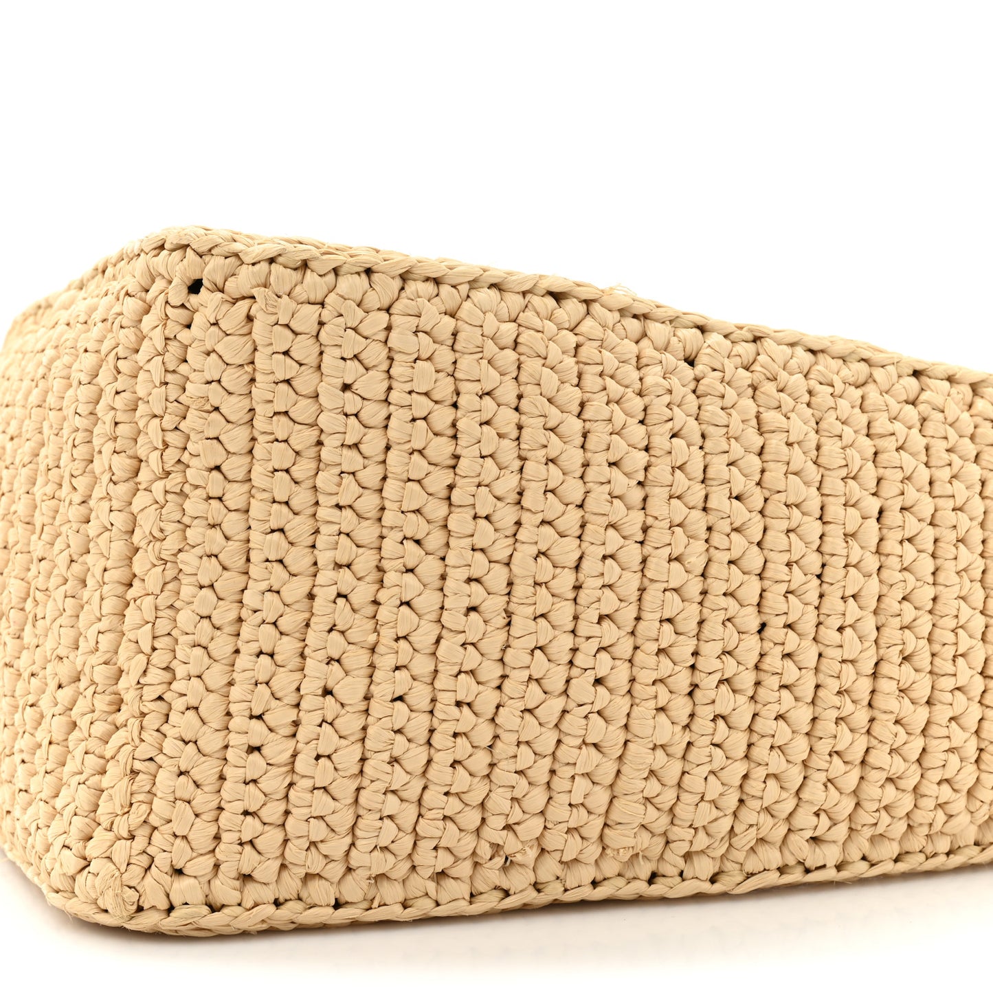 Yarn Raffia Effect Crochet Triangle Shoulder Bag Naturale