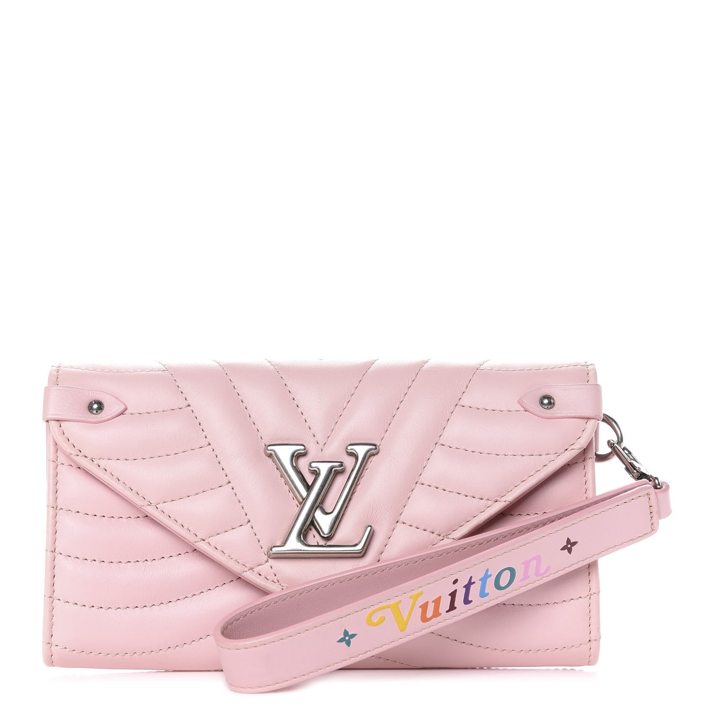Calfskin New Wave Long Wallet Smoothie Pink