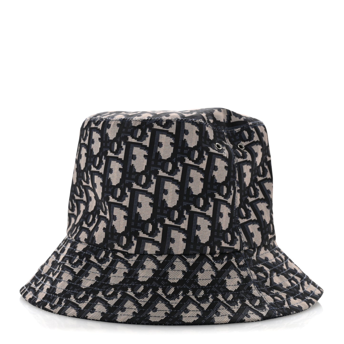 Nylon Oblique Reversible Teddy-D Brim Bucket Hat Blue