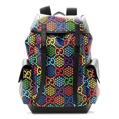 Gucci GG Supreme Monogram Psychedelic Medium Double Buckle Backpack Black Multicolor 1 of 10