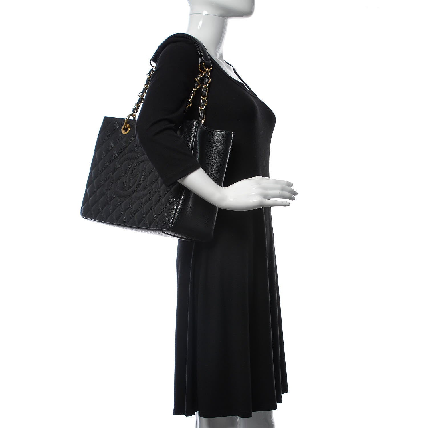 Chanel Caviar Quilted Grand Shopping Tote GST Black 2 of 10