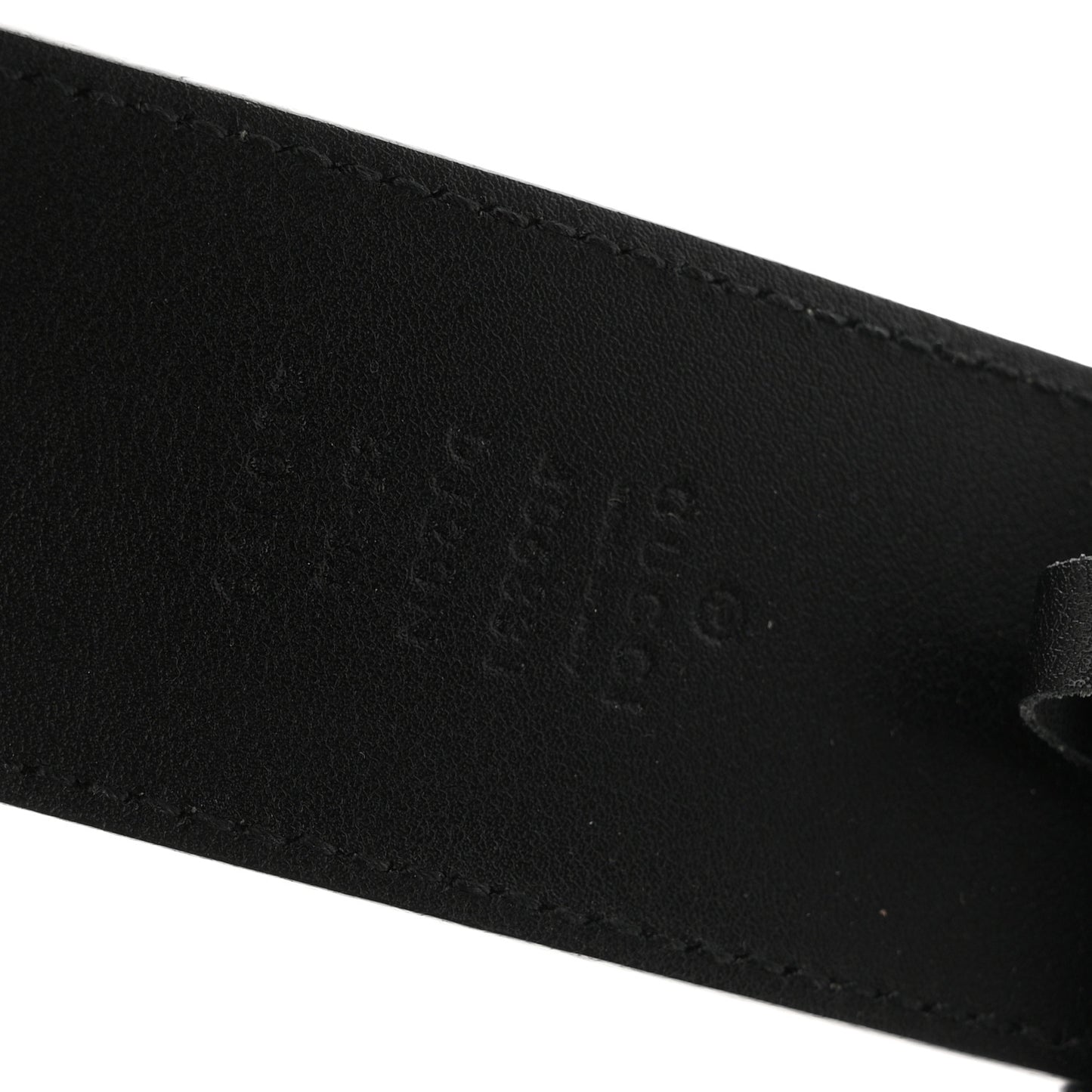 Textured Dollar Calfskin Nickel Double G 40mm Belt 85 34 Black