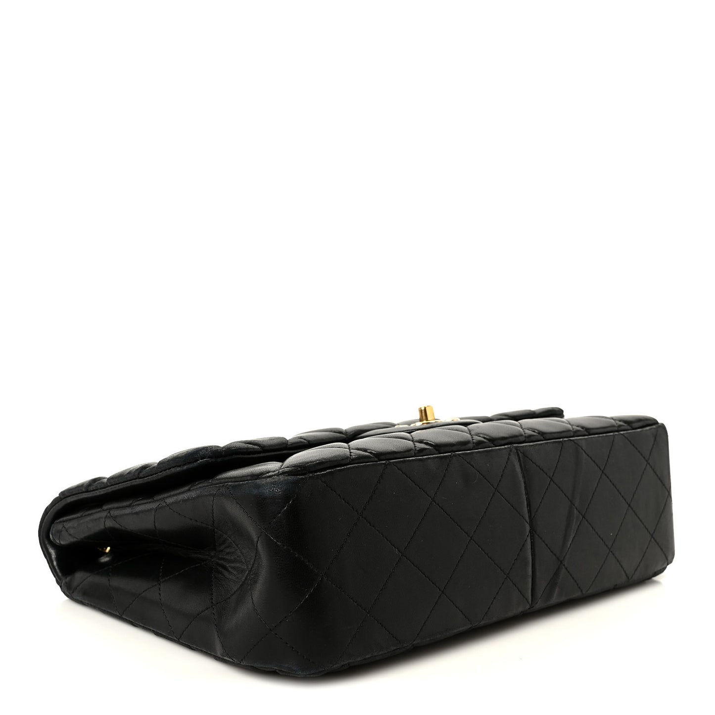 Lambskin Quilted Jumbo Single Flap Black