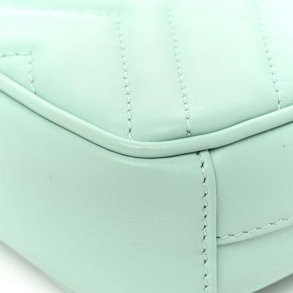 Gucci Calfskin Matelasse Mini GG Marmont Crossbody Bag Water Green 10 of 11