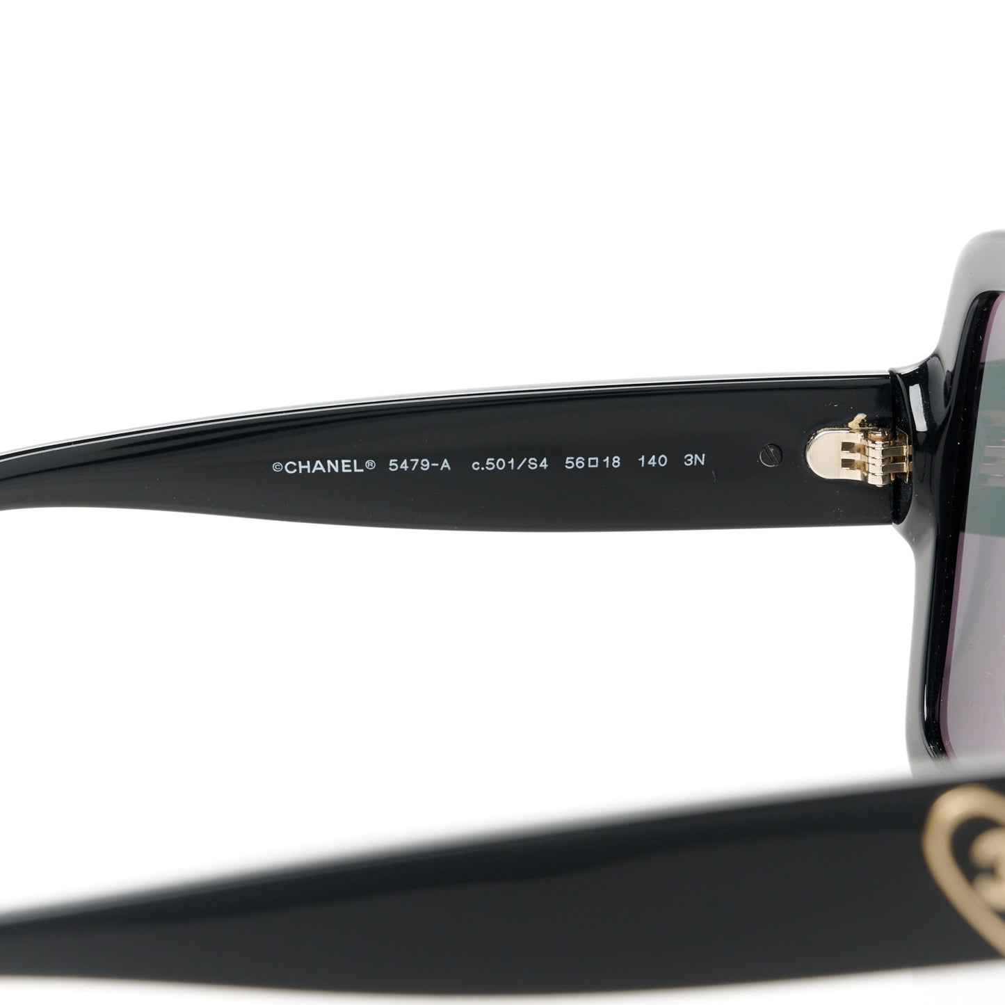Acetate Square Heart Sunglasses 5479-A Black