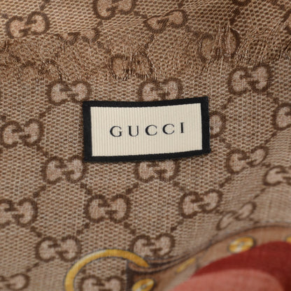 Gucci Wool Jacquard GG Monogram Big Panshie Fringe Shawl Sun Beige 4 of 6