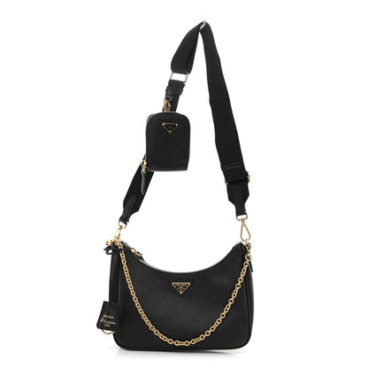 Prada Saffiano Lux Re-Edition 2005 Shoulder Bag Black 1 of 10