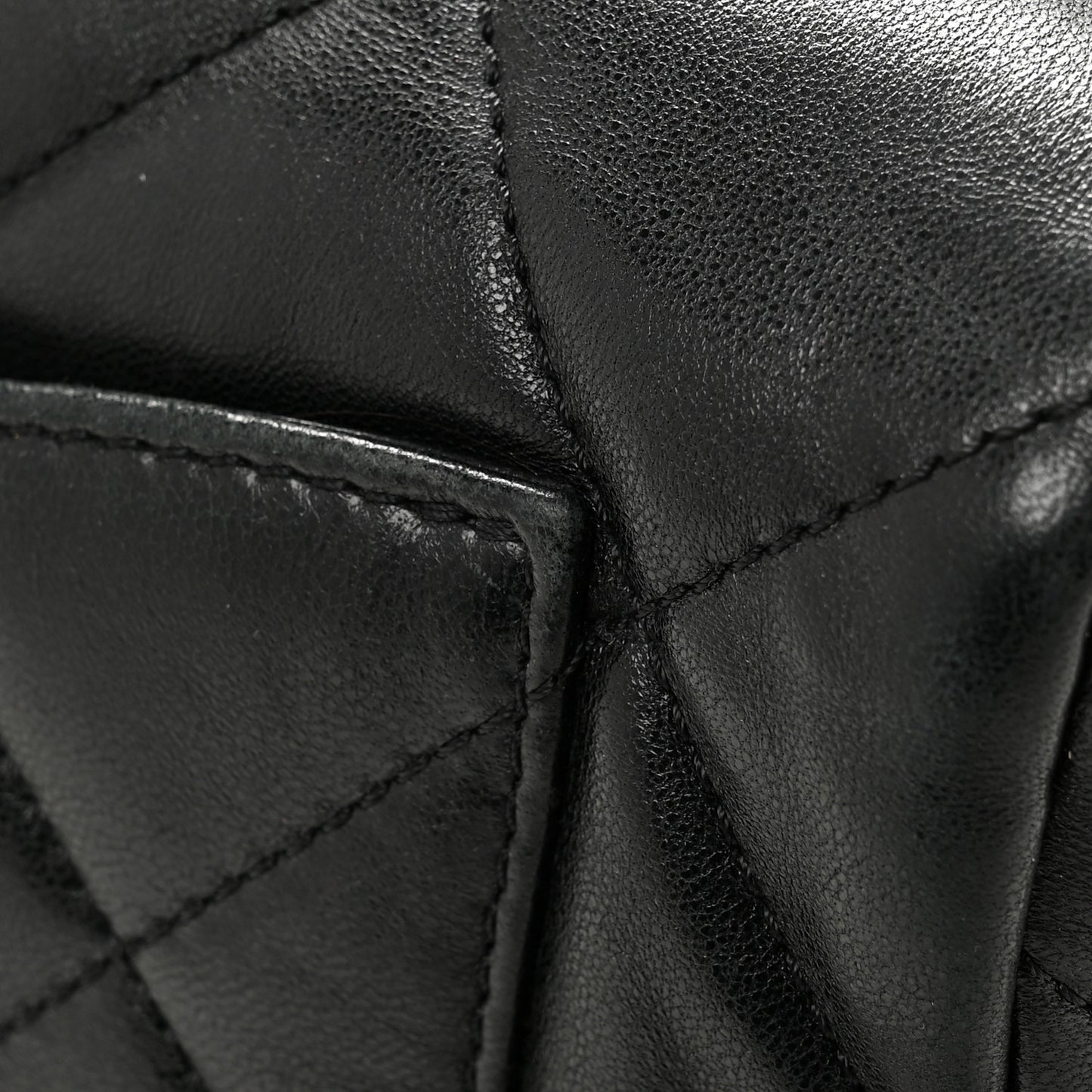 Lambskin Plexiglass Quilted Coco Love Flap Black
