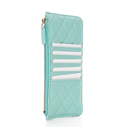 Chanel Caviar Quilted Classic Flat Wallet Pouch Light Blue 2 of 7