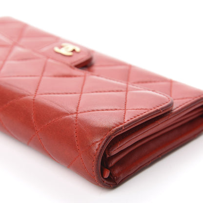 Chanel Lambskin Quilted Large Flap Wallet Red 9 of 15