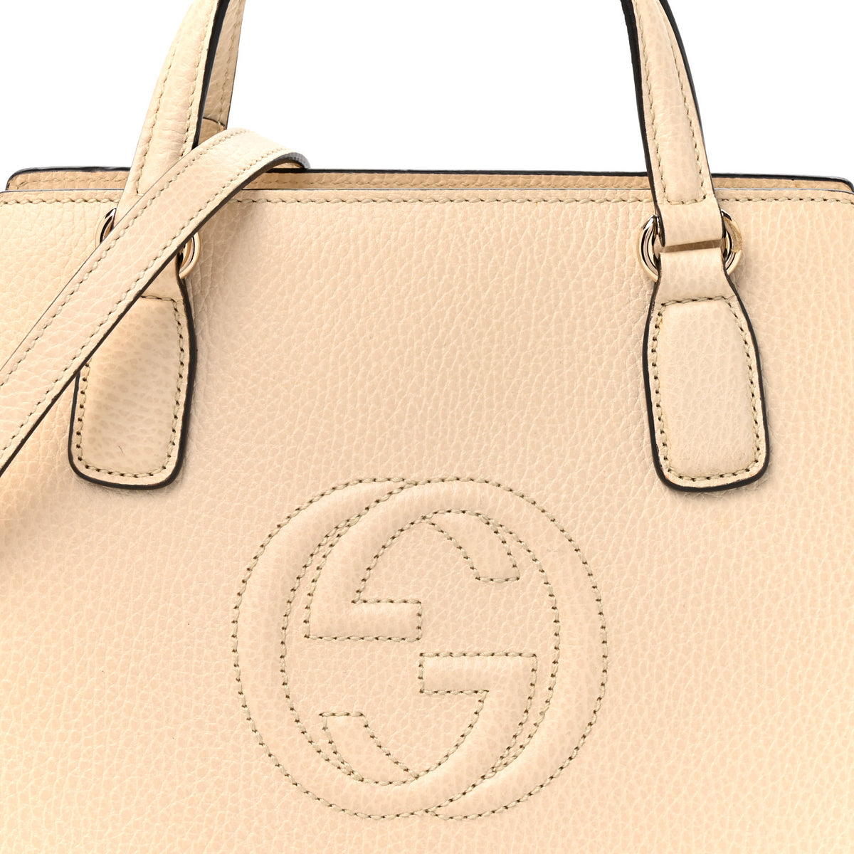 Dollar Calfskin Medium Soho Top Handle Satchel Ivoire