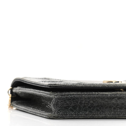 Christian Dior Ceramic Effect Deerskin Bag Wallet on Chain Dark Grey 8 of 9