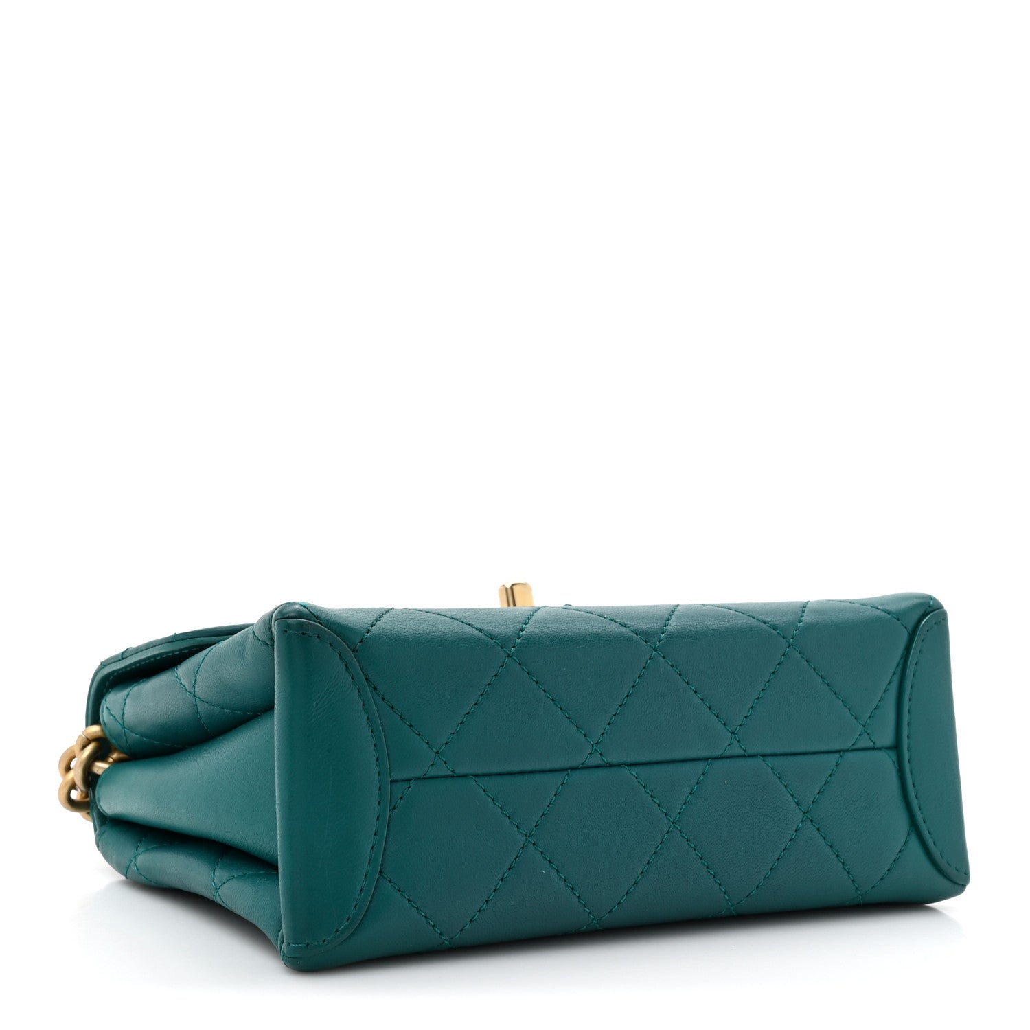 Chanel Lambskin Quilted Small Trendy Spirit Top Handle Bag Green 4 of 14