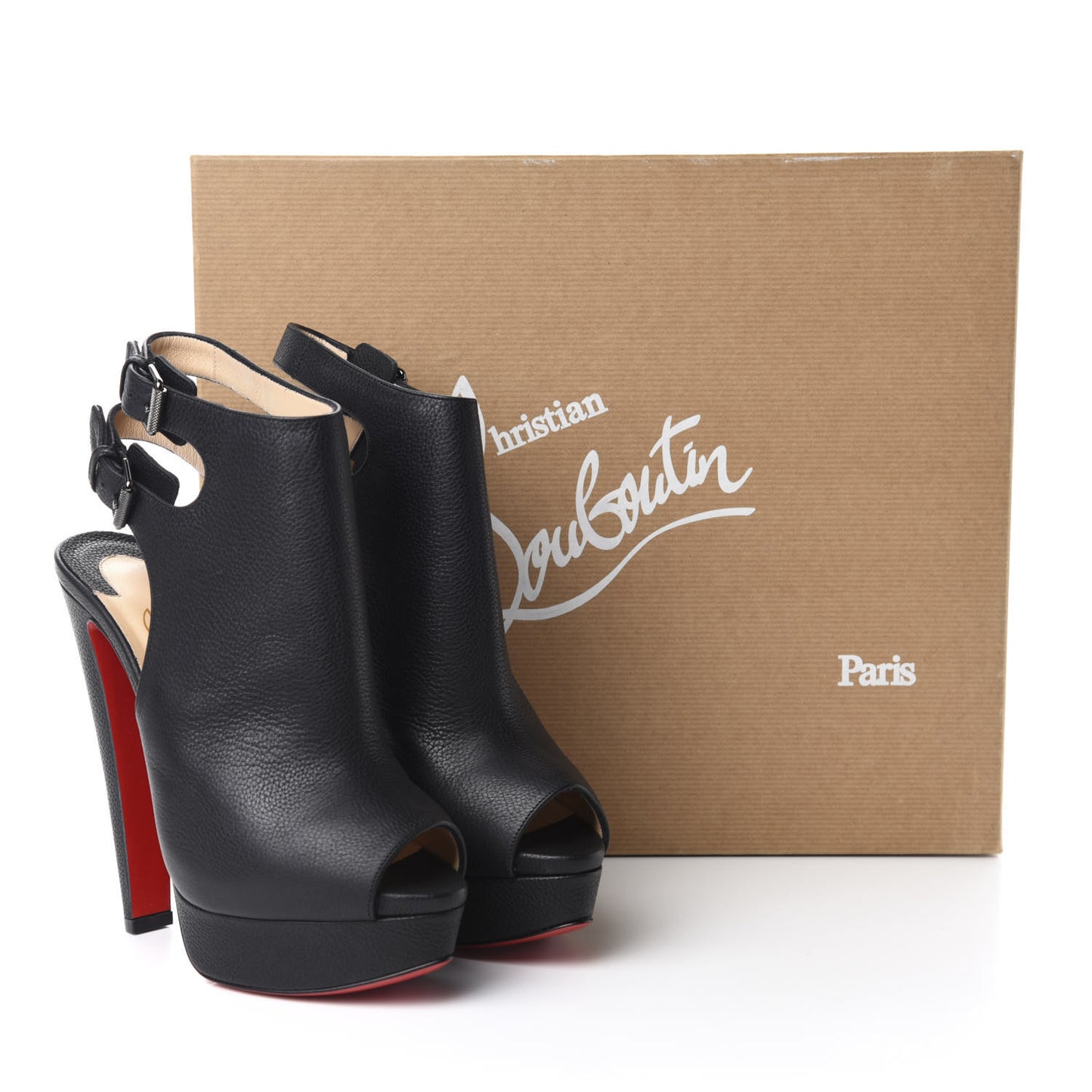 Calfskin Morphee Strapagada 150 Ankle Booties 37.5 Black