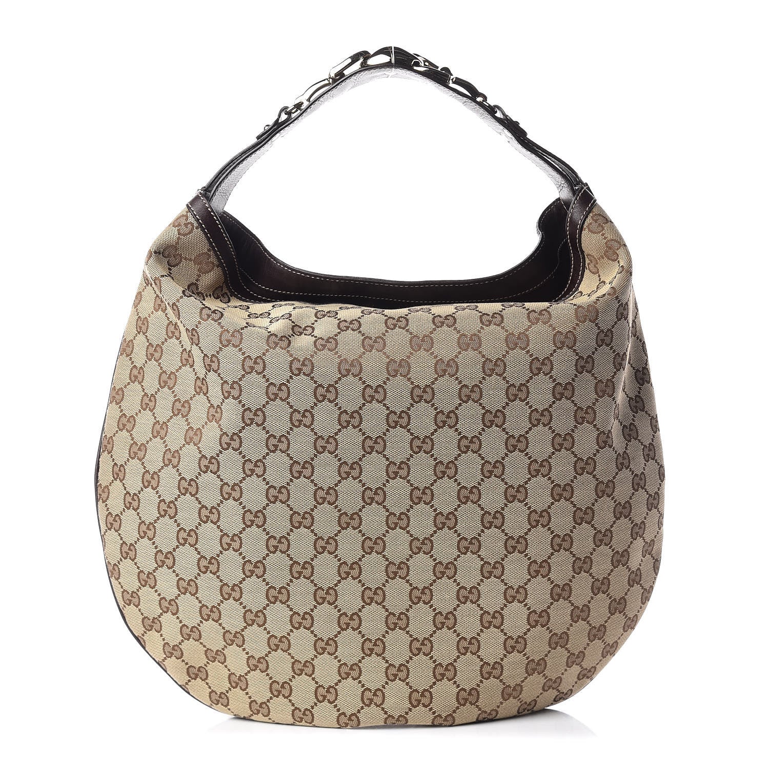 Gucci Monogram Large Wave Hobo Dark Brown 1 of 10