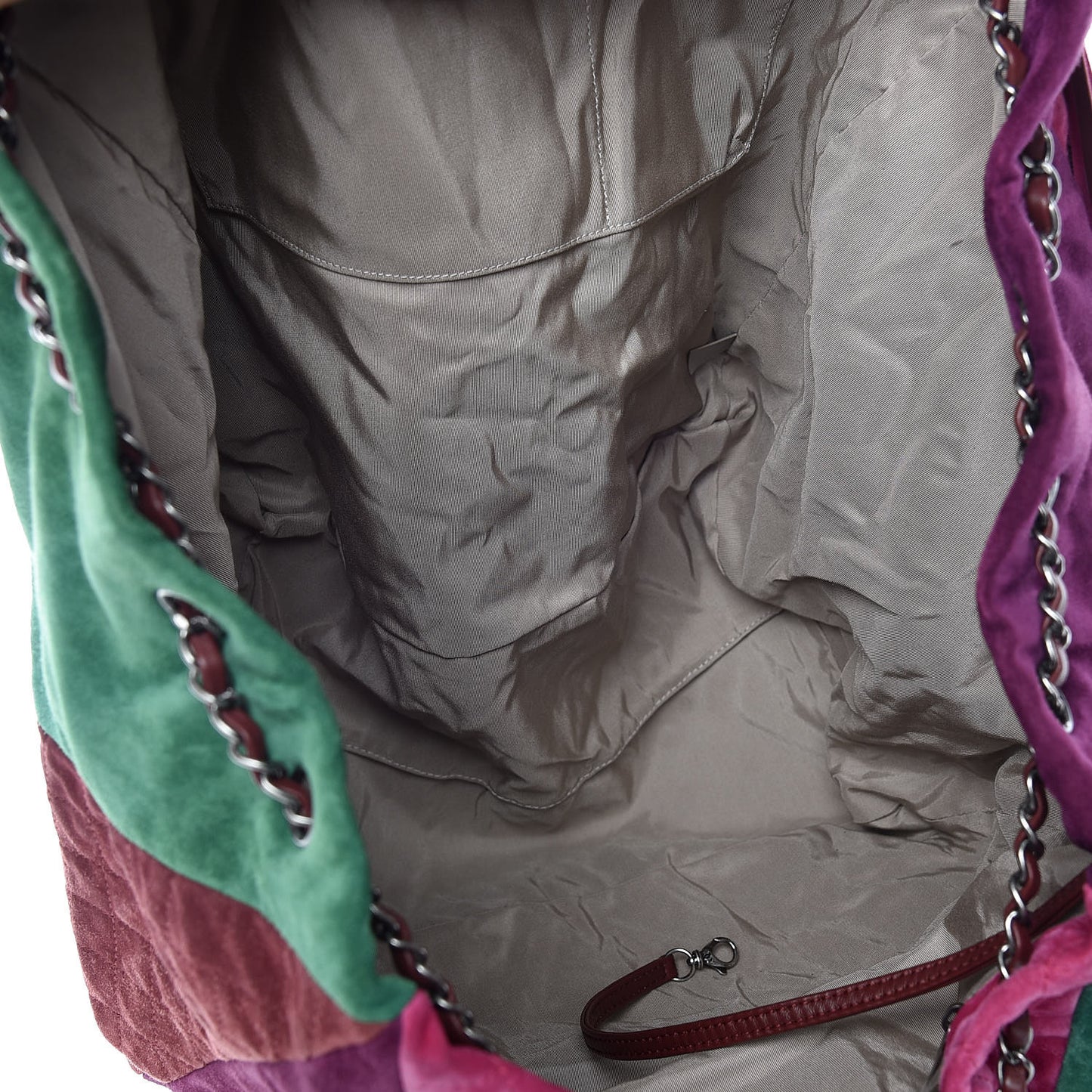 Suede Quilted Patchwork Drawstring Backpack Green Pink Purple Burgundy