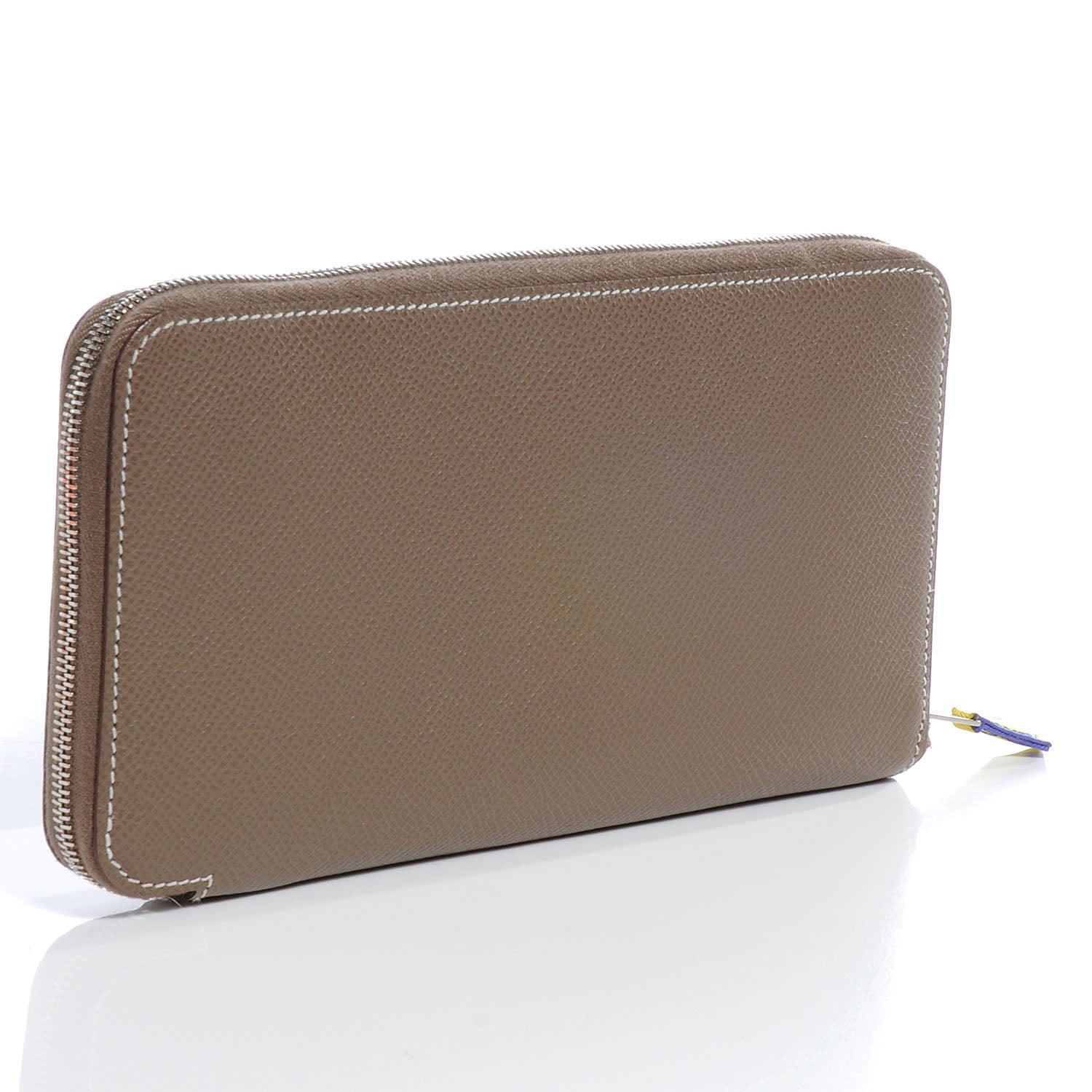Hermes Epsom Silk In Wallet Etoupe Bleu Electrique 3 of 8