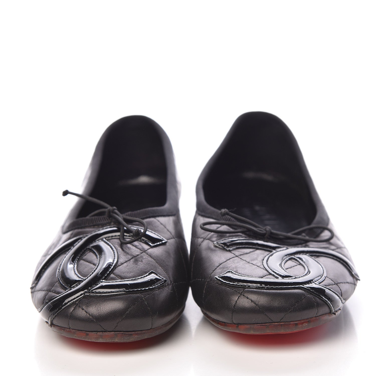 Chanel Lambskin Quilted Cambon Ballerina Flats 40.5 Black 2 of 12