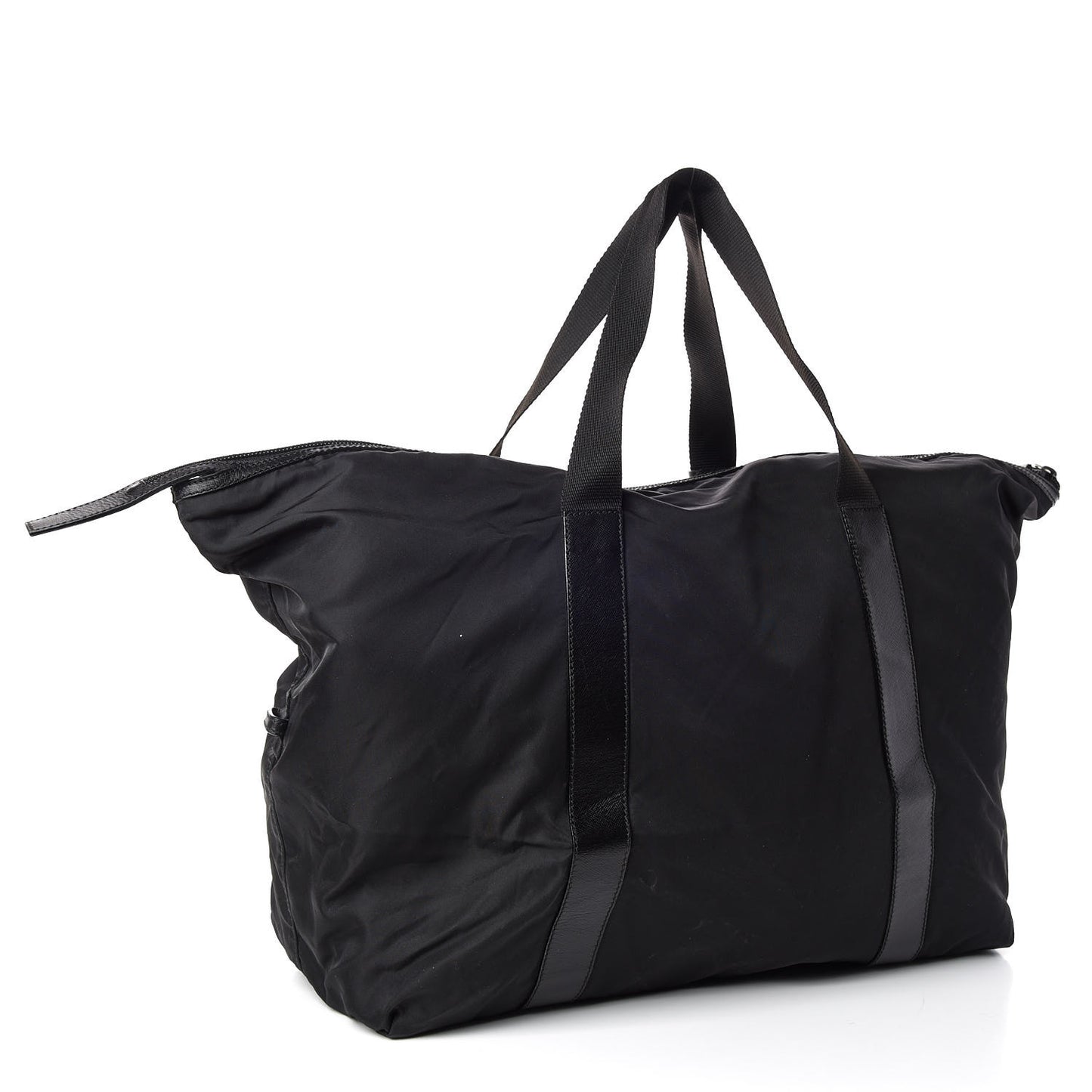 Tessuto Nylon Saffiano Duffel Bag Black