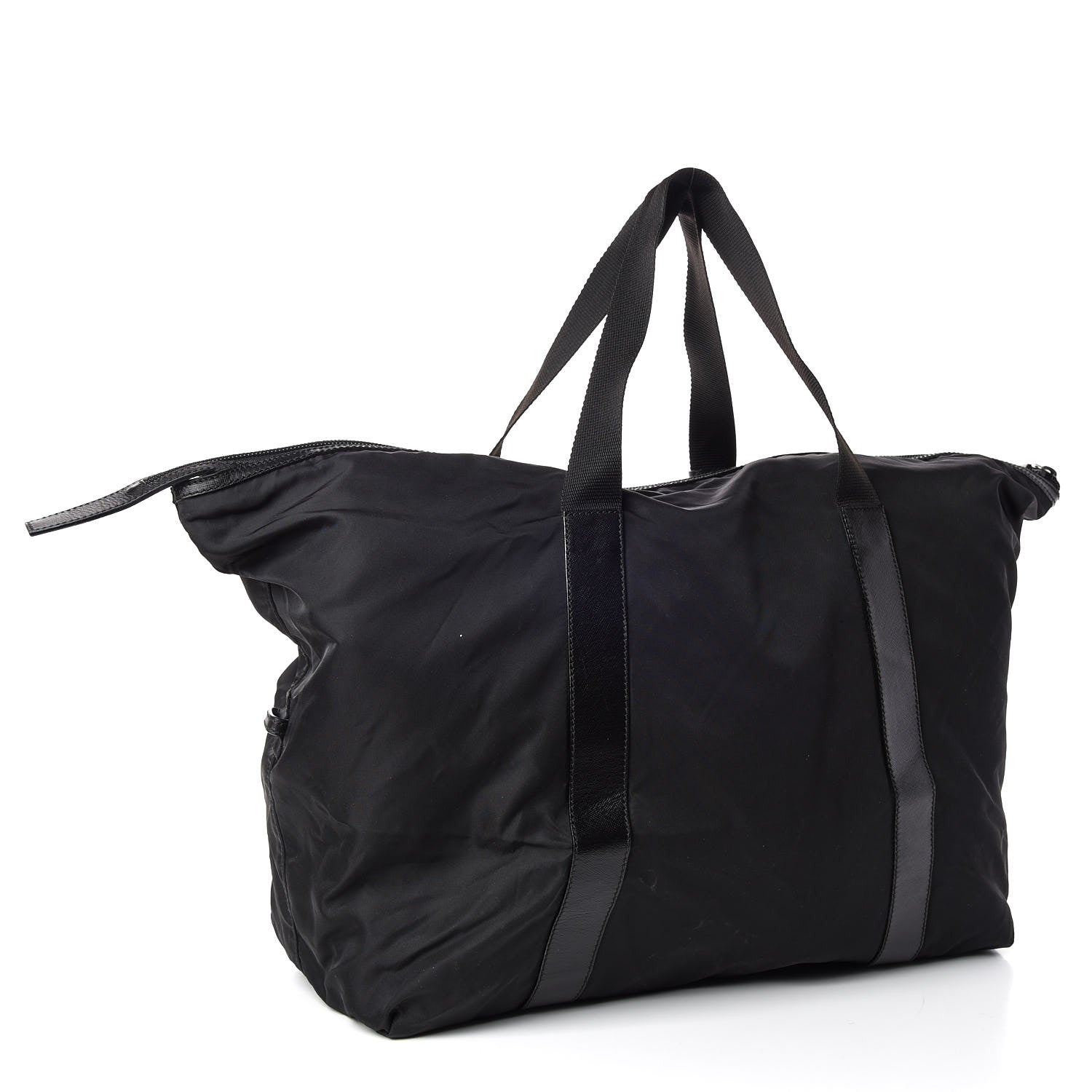 Prada Tessuto Nylon Saffiano Duffel Bag Black 3 of 9