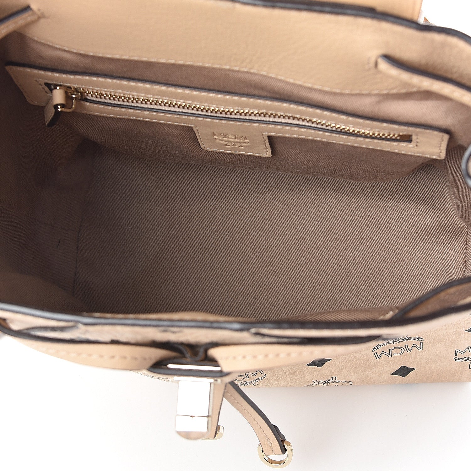 MCM Visetos Small Essential Backpack Beige 4 of 8