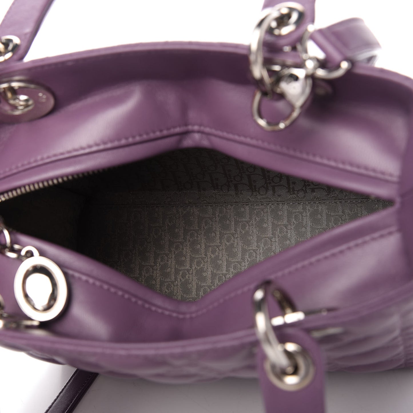 Lambskin Cannage Medium Lady Dior Purple