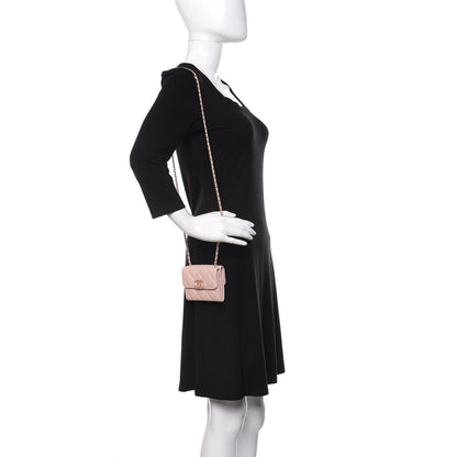 Chanel Caviar Quilted Card Holder On Chain Light Pink 2 of 10