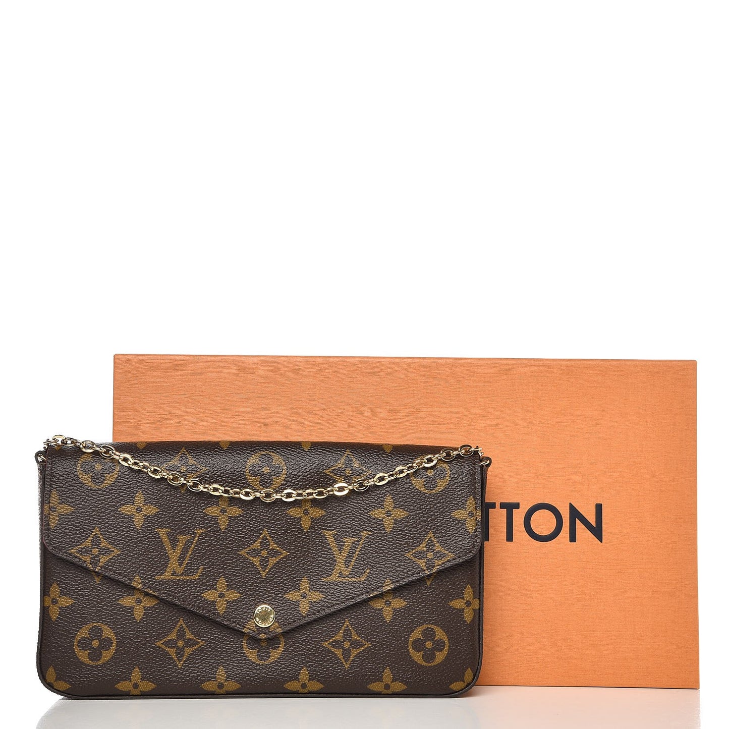 Monogram Pochette Felicie Chain Wallet Fuchsia