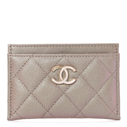 Chanel Iridescent Caviar Quilted Card Holder Beige 1 of 10