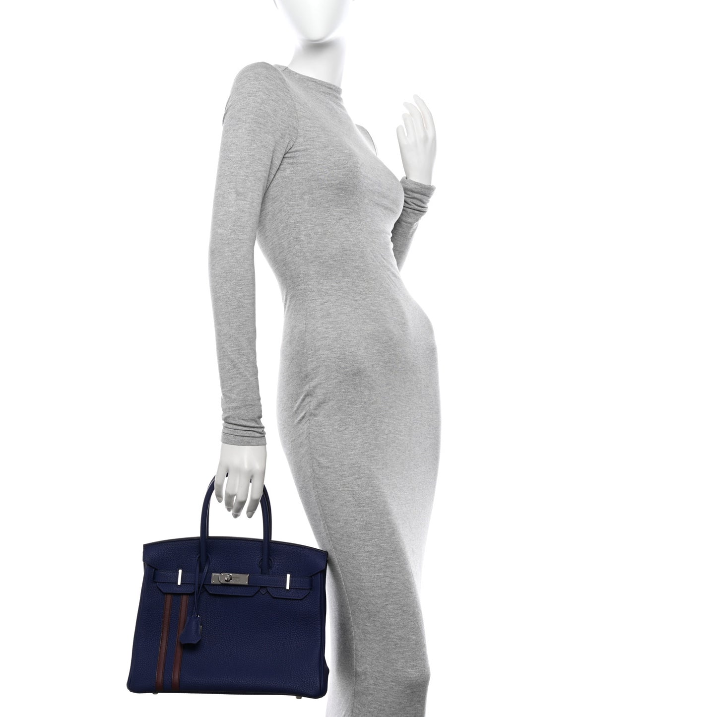 Togo Swift Officier Birkin 30 Bleu Encre Rouge H