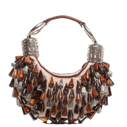Chloe Wood Beaded Bracelet Bag Beige 1 of 9