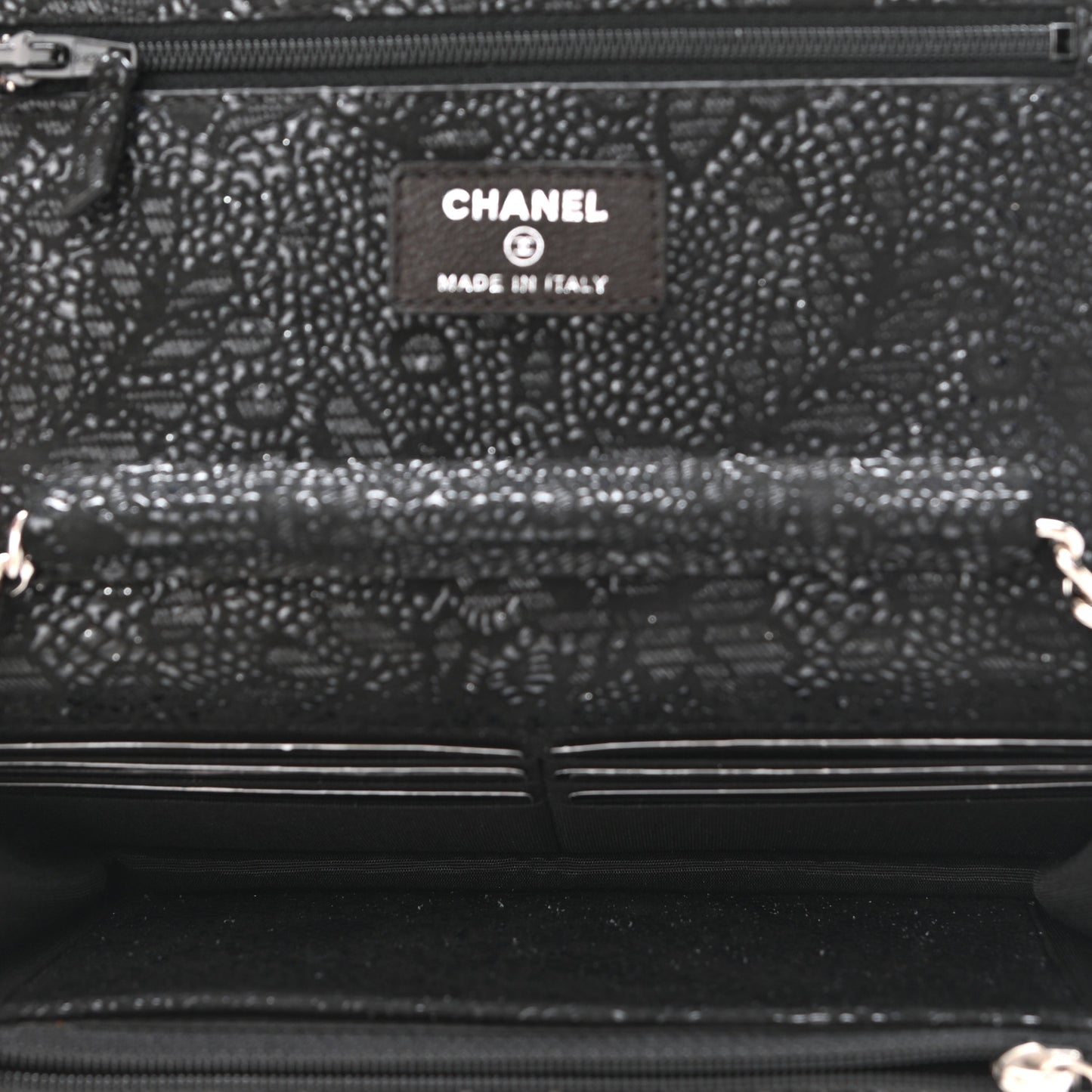 Lace Goatskin Wallet On Chain WOC Black