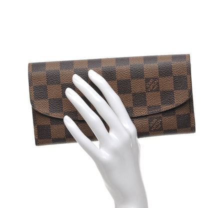 Louis Vuitton Damier Ebene Emilie Wallet Red 2 of 7