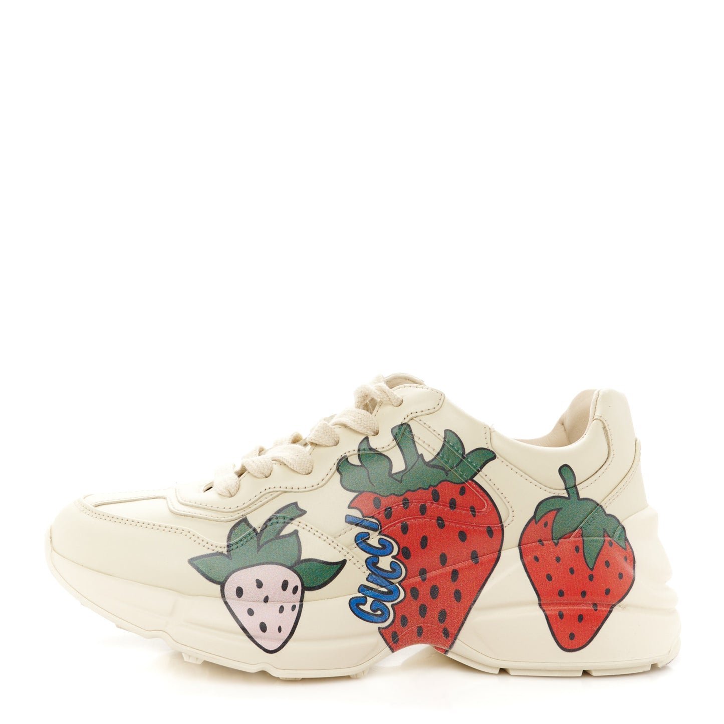Apollo Calfskin Strawberry Womens Rhyton Sneakers 37.5 Ivory