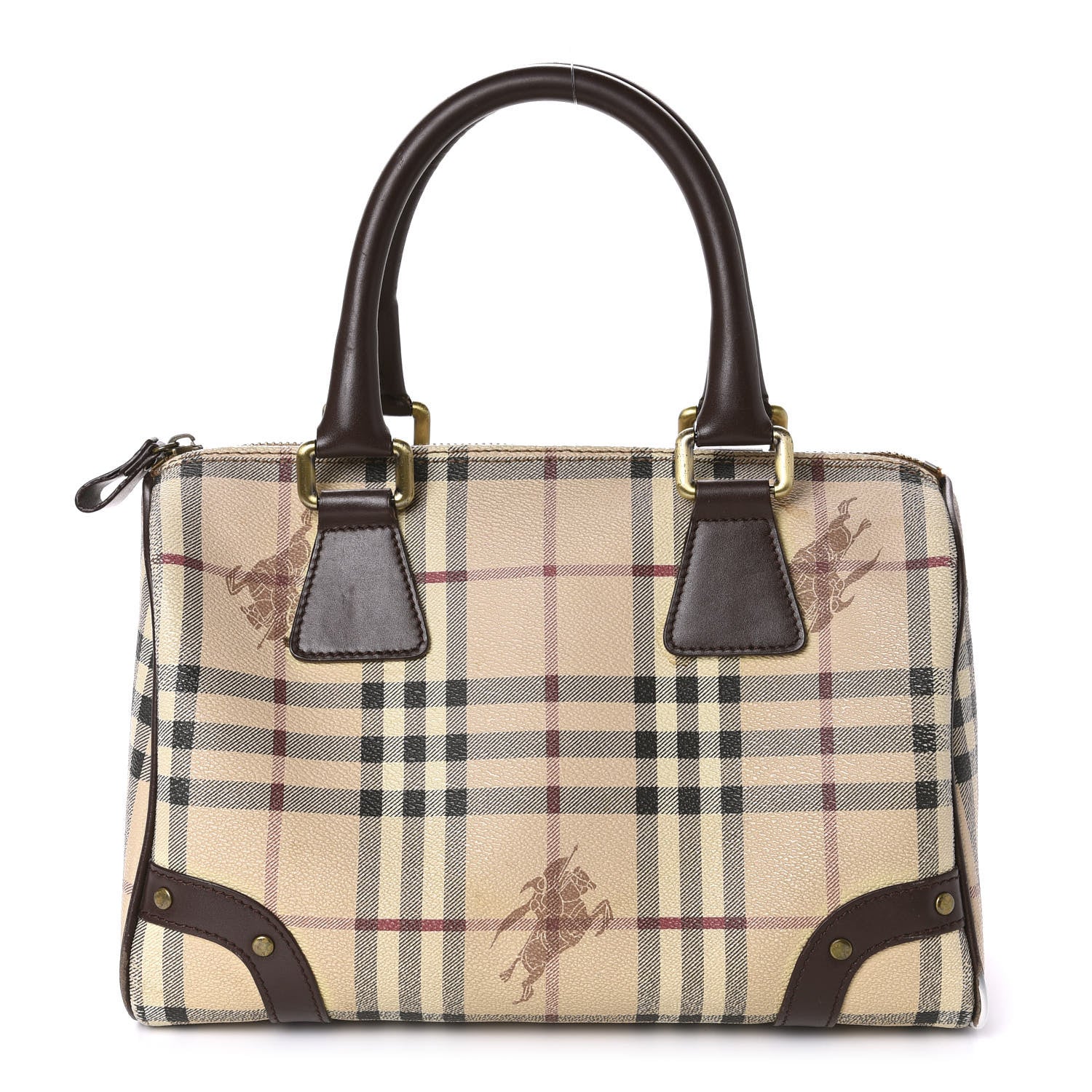 Burberry Haymarket Check Studded Bowler Brown 1 of 21