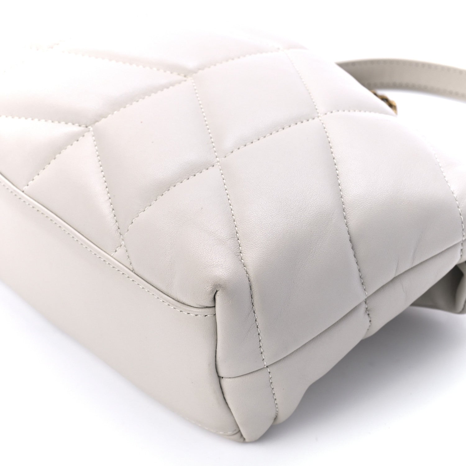 Saint Laurent Lambskin Quilted Toy Loulou Puffer Monogram Chain Satchel Crema Soft 12 of 12