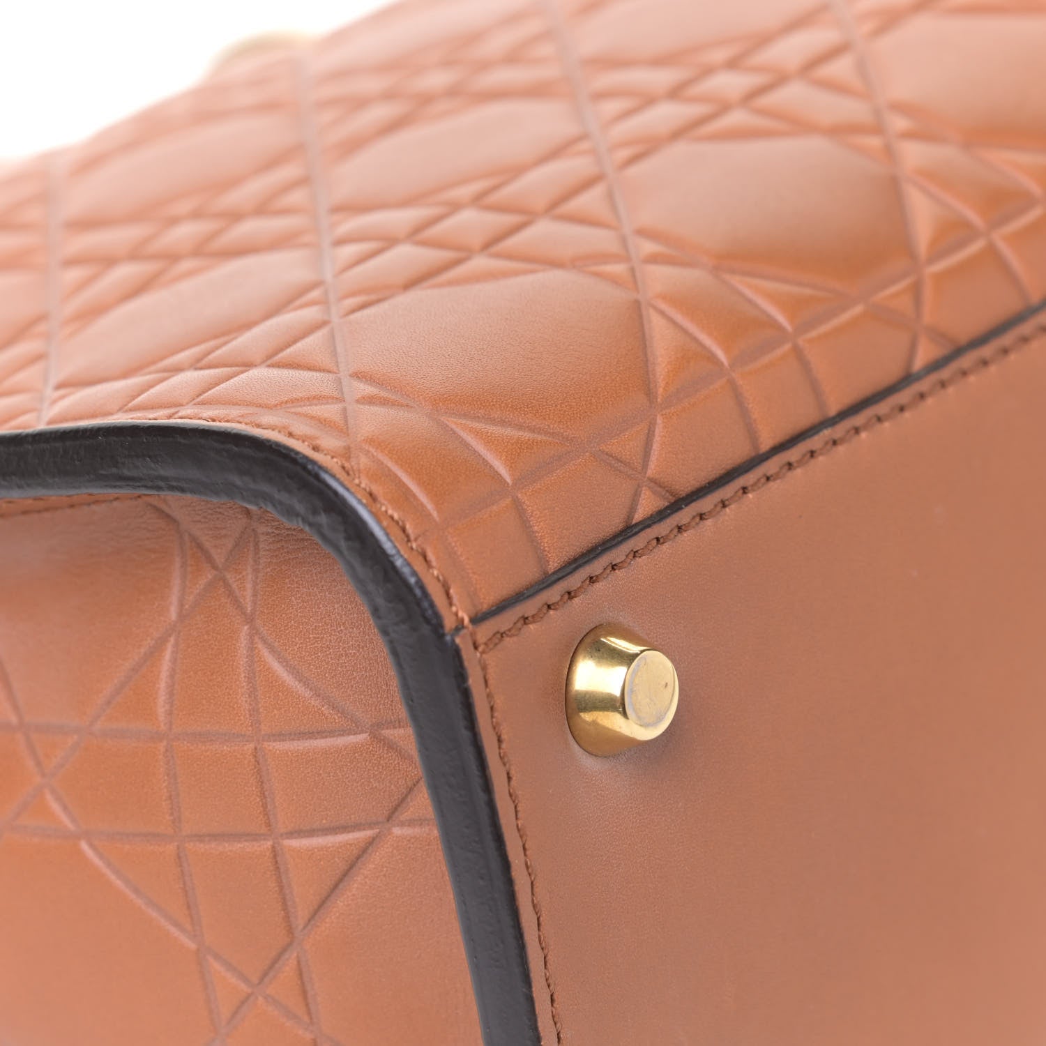 Christian Dior Lambskin Cannage Large Lady Dior Dark Beige 7 of 7
