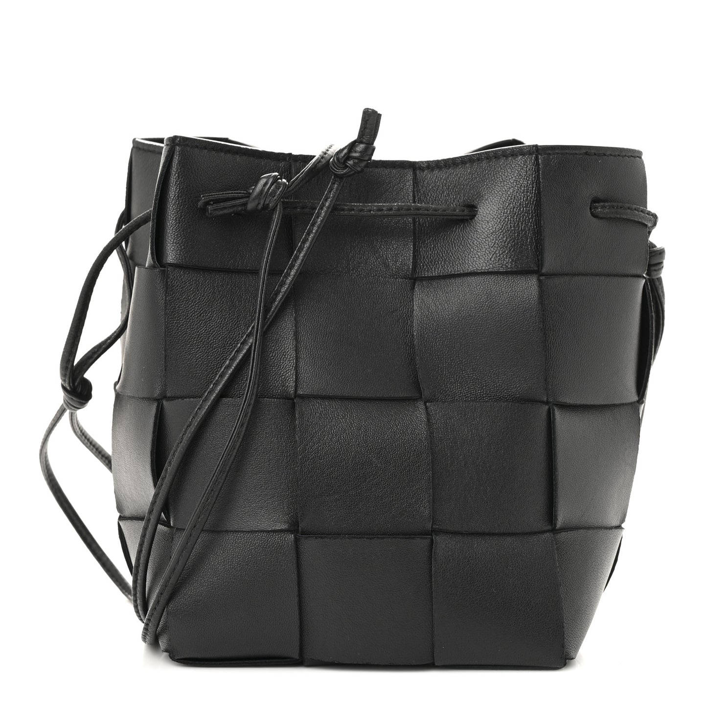 Nappa Maxi Intrecciato Small Cassette Bucket Bag Black
