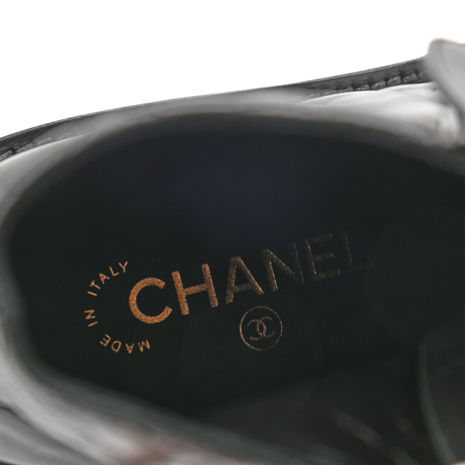 Chanel Shiny Lambskin Quilted Lace Up Combat Boots 37 Black 7 of 8