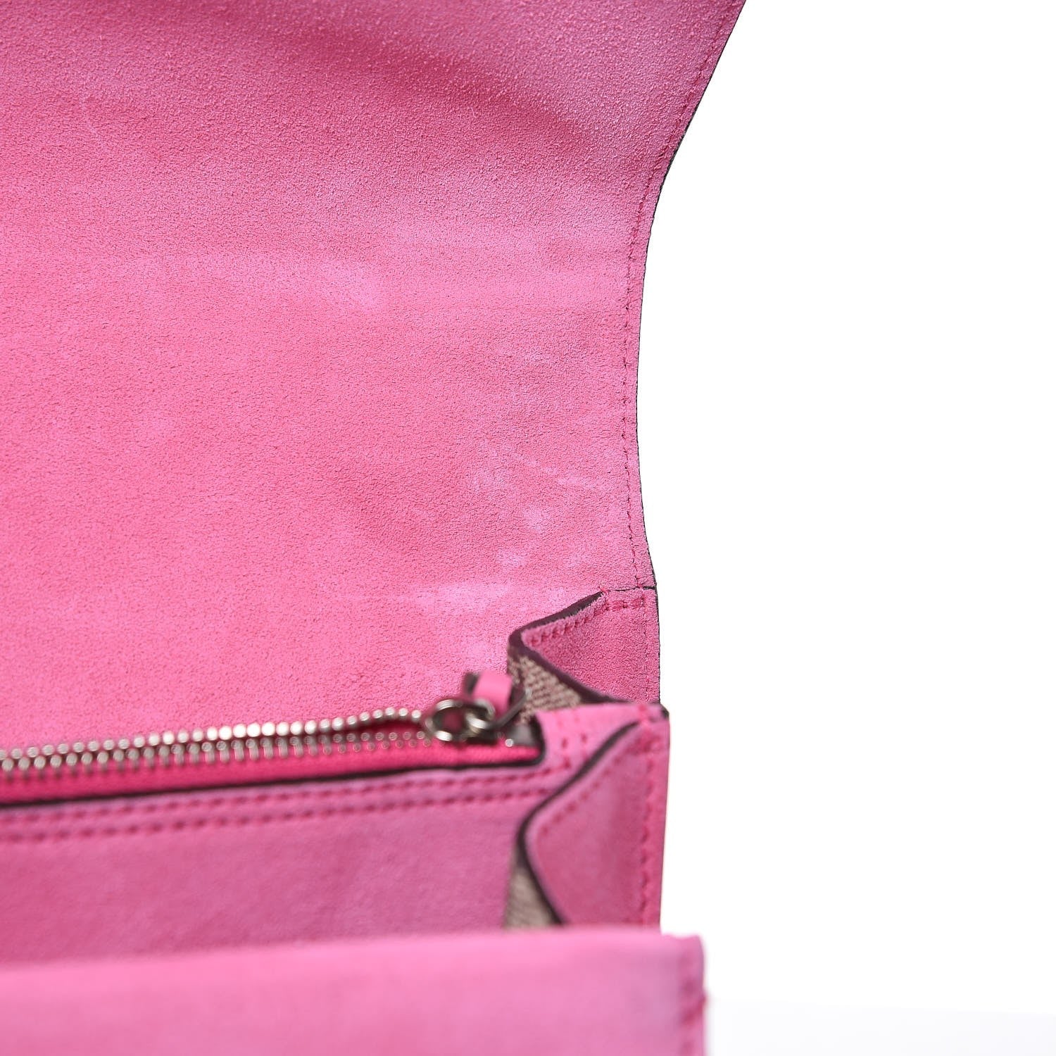 Gucci GG Supreme Monogram Suede Pierced Heart Embroidered Medium Dionysus Shoulder Bag Beige Ebony Pink Tropical Flower 10 of 11