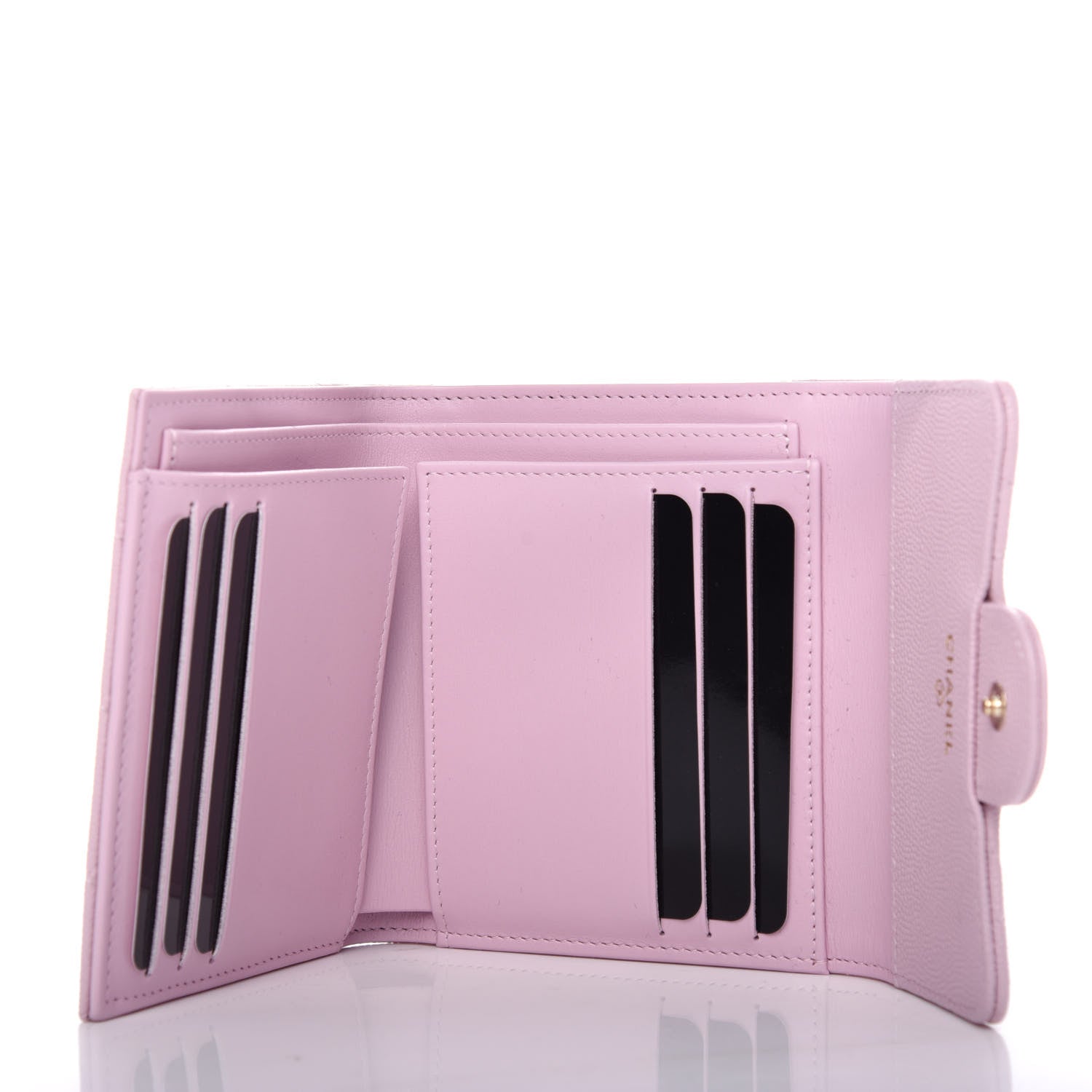 Chanel Caviar Quilted Compact Flap Wallet Light Pink 5 of 9