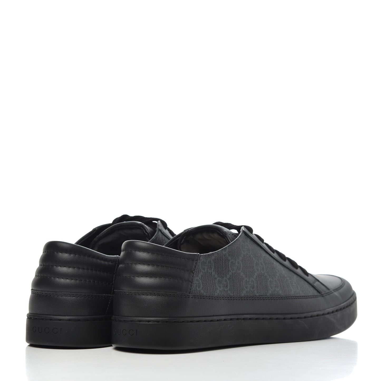 GG Supreme Monogram Mens Low Top Sneakers 10 Black